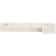 Meridian Furniture Rummi Cream Velvet Performance Fabric 6pc. Modular Sectional