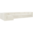 Meridian Furniture Rummi Cream Velvet Performance Fabric 6pc. Modular Sectional