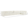 Meridian Furniture Rummi Cream Velvet Performance Fabric 6pc. Modular Sectional