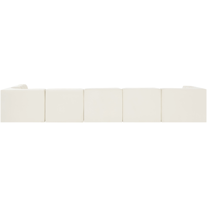 Meridian Furniture Rummi Cream Velvet Performance Fabric 6pc. Modular Sectional