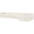 Meridian Furniture Rummi Cream Velvet Performance Fabric 6pc. Modular Sectional