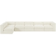 Meridian Furniture Rummi Cream Velvet Performance Fabric 6pc. Modular Sectional