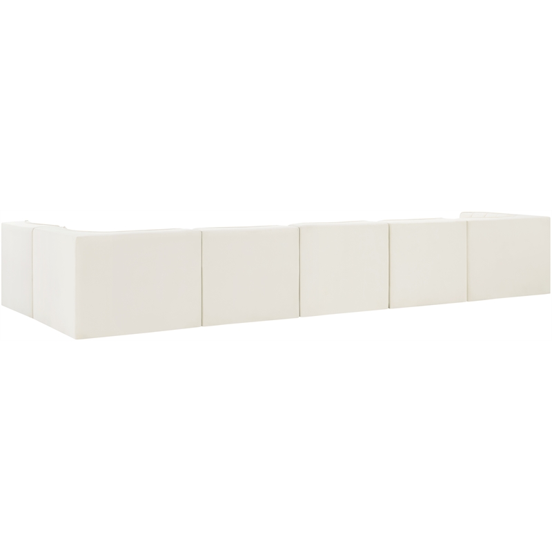 Meridian Furniture Rummi Cream Velvet Performance Fabric 6pc. Modular Sectional