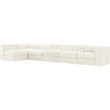 Meridian Furniture Rummi Cream Velvet Performance Fabric 6pc. Modular Sectional