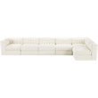 Meridian Furniture Rummi Cream Velvet Performance Fabric 6pc. Modular Sectional