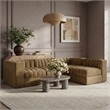Meridian Furniture Rummi Saddle Velvet Performance Fabric 4pc. Modular Sectional