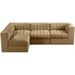 Meridian Furniture Rummi Saddle Velvet Performance Fabric 4pc. Modular Sectional