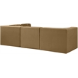 Meridian Furniture Rummi Saddle Velvet Performance Fabric 4pc. Modular Sectional