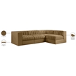 Meridian Furniture Rummi Saddle Velvet Performance Fabric 4pc. Modular Sectional