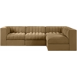 Meridian Furniture Rummi Saddle Velvet Performance Fabric 4pc. Modular Sectional