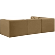 Meridian Furniture Rummi Saddle Velvet Performance Fabric 4pc. Modular Sectional