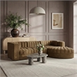 Meridian Furniture Rummi Saddle Velvet Performance Fabric 4pc. Modular Sectional