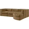 Meridian Furniture Rummi Saddle Velvet Performance Fabric 4pc. Modular Sectional