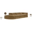 Meridian Furniture Rummi Saddle Velvet Performance Fabric 4pc. Modular Sectional