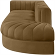 Meridian Furniture Rummi Saddle Velvet Performance Fabric 4pc. Modular Sectional