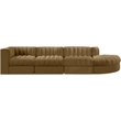 Meridian Furniture Rummi Saddle Velvet Performance Fabric 4pc. Modular Sectional