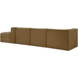 Meridian Furniture Rummi Saddle Velvet Performance Fabric 4pc. Modular Sectional