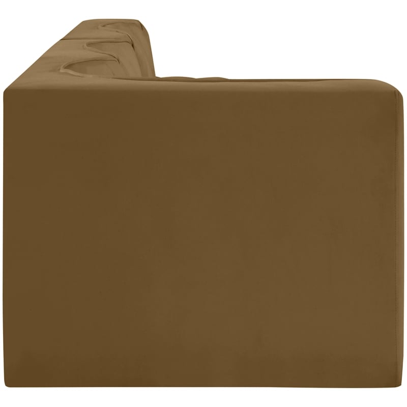 Meridian Furniture Rummi Saddle Velvet Performance Fabric 4pc. Modular Sectional