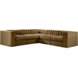Meridian Furniture Rummi Saddle Velvet Performance Fabric 5pc. Modular Sectional