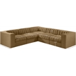 Meridian Furniture Rummi Saddle Velvet Performance Fabric 5pc. Modular Sectional