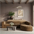 Meridian Furniture Rummi Saddle Velvet Performance Fabric 5pc. Modular Sectional