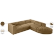Meridian Furniture Rummi Saddle Velvet Performance Fabric 5pc. Modular Sectional