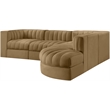 Meridian Furniture Rummi Saddle Velvet Performance Fabric 5pc. Modular Sectional