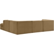 Meridian Furniture Rummi Saddle Velvet Performance Fabric 5pc. Modular Sectional
