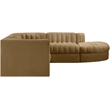 Meridian Furniture Rummi Saddle Velvet Performance Fabric 5pc. Modular Sectional