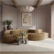 Meridian Furniture Rummi Saddle Velvet Performance Fabric 5pc. Modular Sectional