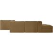 Meridian Furniture Rummi Saddle Velvet Performance Fabric 5pc. Modular Sectional