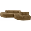 Meridian Furniture Rummi Saddle Velvet Performance Fabric 5pc. Modular Sectional