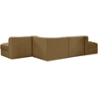Meridian Furniture Rummi Saddle Velvet Performance Fabric 5pc. Modular Sectional