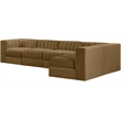Meridian Furniture Rummi Saddle Velvet Performance Fabric 5pc. Modular Sectional