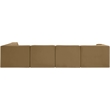Meridian Furniture Rummi Saddle Velvet Performance Fabric 5pc. Modular Sectional
