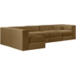 Meridian Furniture Rummi Saddle Velvet Performance Fabric 5pc. Modular Sectional