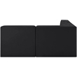 Meridian Furniture Rummi Black Velvet Performance Fabric 4pc. Modular Sectional