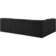 Meridian Furniture Rummi Black Velvet Performance Fabric 4pc. Modular Sectional