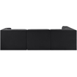 Meridian Furniture Rummi Black Velvet Performance Fabric 4pc. Modular Sectional