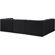 Meridian Furniture Rummi Black Velvet Performance Fabric 4pc. Modular Sectional