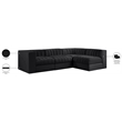 Meridian Furniture Rummi Black Velvet Performance Fabric 4pc. Modular Sectional