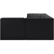 Meridian Furniture Rummi Black Velvet Performance Fabric 4pc. Modular Sectional