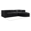 Meridian Furniture Rummi Black Velvet Performance Fabric 4pc. Modular Sectional
