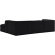 Meridian Furniture Rummi Black Velvet Performance Fabric 4pc. Modular Sectional