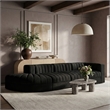 Meridian Furniture Rummi Black Velvet Performance Fabric 4pc. Modular Sectional