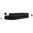 Meridian Furniture Rummi Black Velvet Performance Fabric 4pc. Modular Sectional