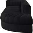 Meridian Furniture Rummi Black Velvet Performance Fabric 4pc. Modular Sectional