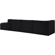Meridian Furniture Rummi Black Velvet Performance Fabric 4pc. Modular Sectional