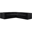 Meridian Furniture Rummi Black Velvet Performance Fabric 5pc. Modular Sectional