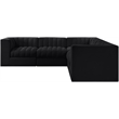 Meridian Furniture Rummi Black Velvet Performance Fabric 5pc. Modular Sectional